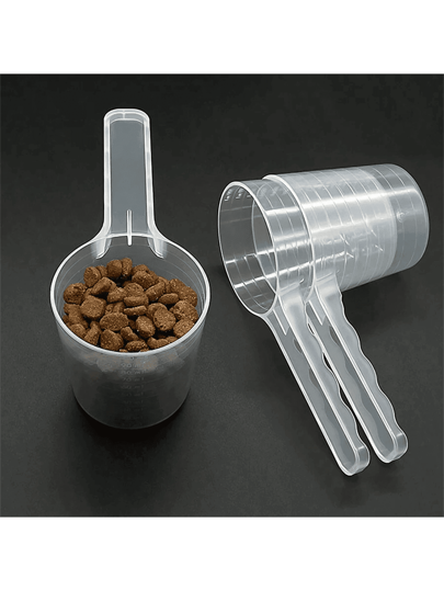 1pc Plastic Measuring Cup With Measurement Scale, Transparent Multi-Purpose Food Scoop, Suitable For Powder And Liquid, No Batteries Required
