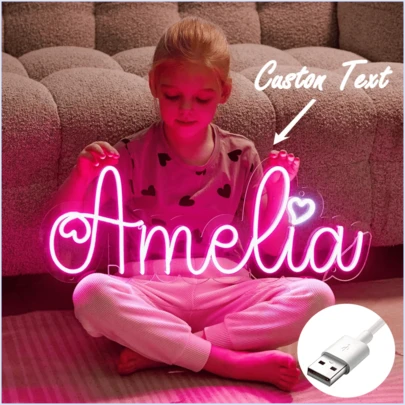 Custom Led Neon Sign Room Decor, Personalized Wedding Neon Sign Valentine's Day Gift ,Festival Neon Sign Home Decoration Wedding Backdrop USB Power, Romantic Home Decor, Perfect For Wall Decor, Christmas, Halloween, Party, Halloween, Thanksgiving, Bar, Bedroom, Women, Wedding, Birthday, Game Room & More - Easy To Clean, ,Urban Gala ,Fashion Decor ,Forever Love