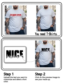 Customized Men's Plus Size T-Shirt, Personalized Graphic Design, Plus Size Men's Customized Clothing, Loose Fit Plus Size T-Shirt Customization For Summer, Upload Your Text/Birthday Wishes/Message, Loose Fit Plus Size Short Sleeve T-Shirt, Holiday/Birthday Gift Customization, Men's Plus Size T-Shirt, T-Shirt Design Customization, Summer Plus Size Men's Top
