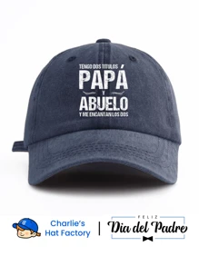 1 Stück spanisch "PAPA Y ABUELO" bedrucktes, gewaschenenes Baseballkappe, klassisch-Lässig, stylisch, Vintage, weicher Schweißband, verstellbare Größe, leicht, UV-Schutz, vielseitiger Vintage Kappe, geeignet für Outdoor-Sport, täglichen Gebrauch, Partys, Urlaub, perfekt als Muttertagsgeschenk für Ehefrau, Mutter, Großmutter und Freunde
