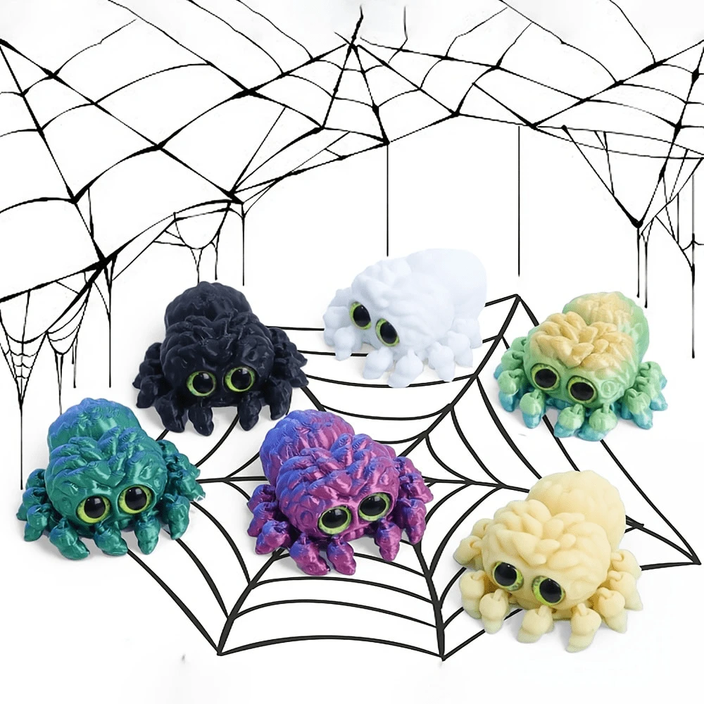[3D Printed] Cute Spider | 1/6pcs | Durable Plastic | 3D Printed | Home And Office Decor, Aquarium Decor, Garden Decor | Exclusive Holiday Decoration