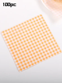100/400 Sheets Greaseproof Wax Paper, Sandwich Wrapping Paper, Kitchen Baking Paper, Cake Box Liners, Oil Absorbing Paper, Dinner Plate Plaid Paper, Hamburger, Bread And Sandwich Liners (Suitable For BBQ, Picnic, Party And Fast Food)