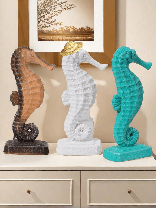 Seahorse Statue Ocean Decor Modern Sculpture Home Gift Decoration Table Centerpiece Crafts Resin Art, Best Birthday, Valentine's Day Gift Birthday