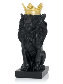 1pc Gold/White/Black Lion King Statue, Family Lion Collection, Living Room And Tv And Office Shelf Decor, Coffee Table Decoration, Home Decoration,The Best Gift For Men, Fathers Day Gifts, Boy, Grandfather (Gold) (White) (Black)