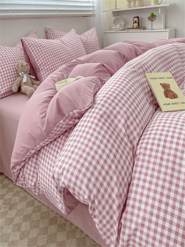 Juego de 3 piezas de funda nórdica a rayas de color púrpura con cremallera y funda de almohada - Lavable a máquina, resistente a la deformación, cómodo para todas las estaciones - Tejido suave y transpirable, ropa de cama para dormitorios y habitaciones de invitados (El conjunto incluye 1 funda nórdica, 2 fundas de almohada, sin relleno nórdico ni núcleo de almohada)