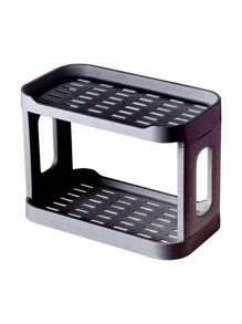 1Pc Multifunctional Display Rack, Double-Layer Desktop Shelf, Rectangle Desktop Organizer, Cup Holder, Shelf Decor Items, Beauty Storage, Flower Display Suitable For Cosmetics, Jewelry, Succulents And Desserts