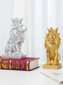 1pc Gold/White/Black Lion King Statue, Family Lion Collection, Living Room And Tv And Office Shelf Decor, Coffee Table Decoration, Home Decoration,The Best Gift For Men, Fathers Day Gifts, Boy, Grandfather (Gold) (White) (Black)