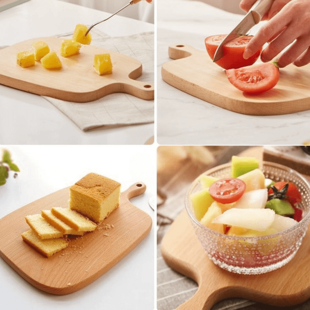 Premium Oak Wood Cutting Board - Double-Sided Thick Chopping Board, Suitable For Meat, Vegetables, Fruits. Food-Safe, Durable Design