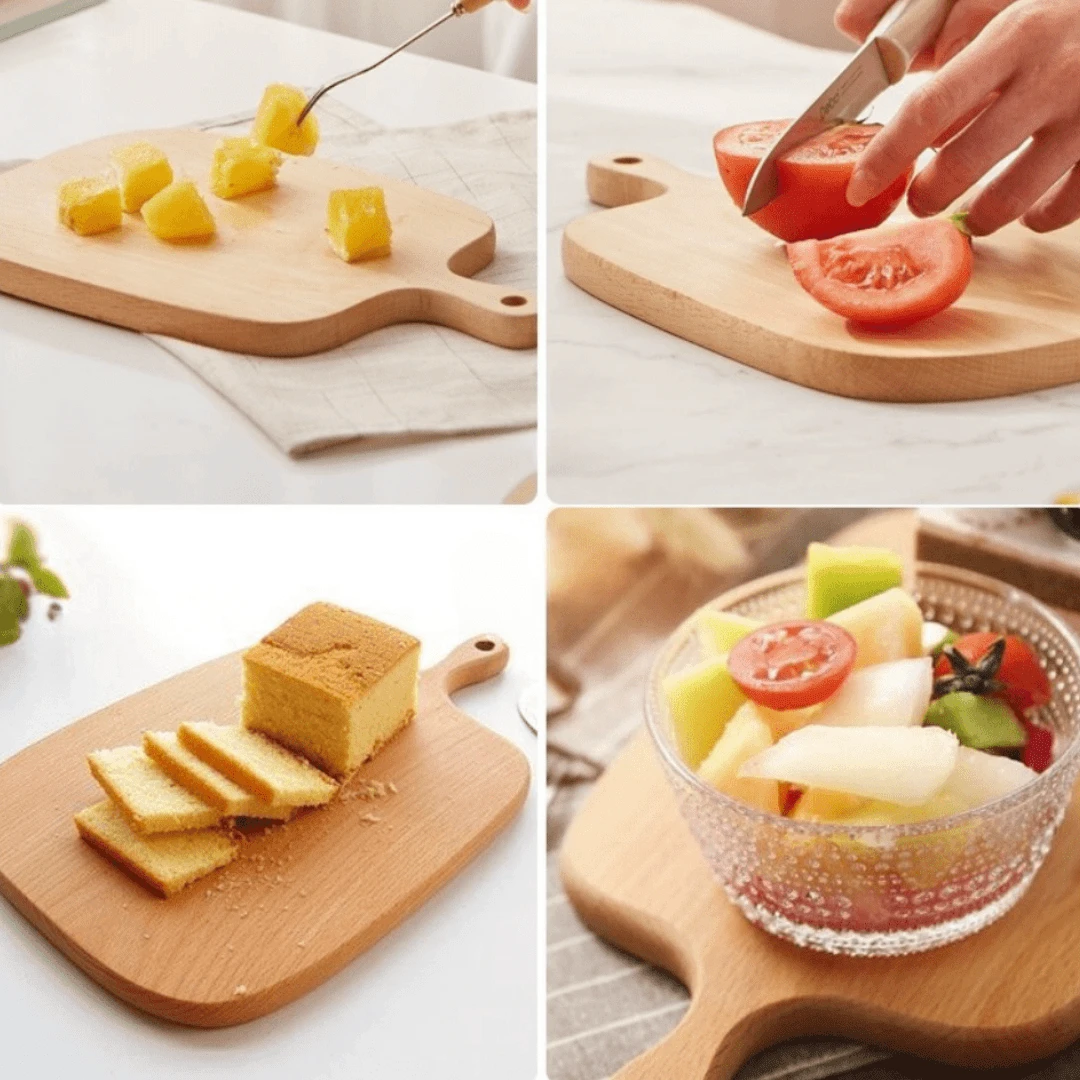 Premium Oak Wood Cutting Board - Double-Sided Thick Chopping Board, Suitable For Meat, Vegetables, Fruits. Food, Durable Design