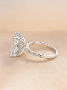 4ct Radiant Cut Cubic Zirconia Ring, Princess Cut 4-Prong S925 Silver Band, Women's Engagement/Promise Ring, Gift For Her