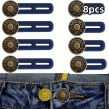 4/6/8/10/12/16pcs Casual Metal Waist Belt Extender Buttons, Adjustable Detachable No Needle Denim Pants Expander, Suitable For Everyday And Special Occasions - Unisex - Multicolor - View 15