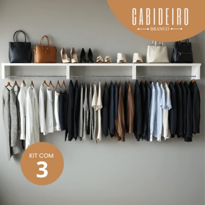 dia dos paisKit 3 Wall Hangers For Clothes Closet Clothes Rack Bedroom 50 Cm