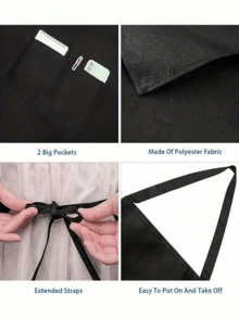 1 Peça Avental Criativo Personalizado, Avental de Trabalho com Estampa de Padrão de Chef Masculino, Tamanho Ajustável, Avental de Restaurante e Cozinha na Moda, Avental Preto Simples com Bolsos, Avental de Cintura Reforçado, Avental de Trabalho Doméstico e de Cozinha na Moda, Suprimentos de Cozinha, Harmonia Doméstica - Multicolorido - Visão 4