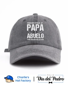1 Stück spanisch "PAPA Y ABUELO" bedrucktes, gewaschenenes Baseballkappe, klassisch-Lässig, stylisch, Vintage, weicher Schweißband, verstellbare Größe, leicht, UV-Schutz, vielseitiger Vintage Kappe, geeignet für Outdoor-Sport, täglichen Gebrauch, Partys, Urlaub, perfekt als Muttertagsgeschenk für Ehefrau, Mutter, Großmutter und Freunde