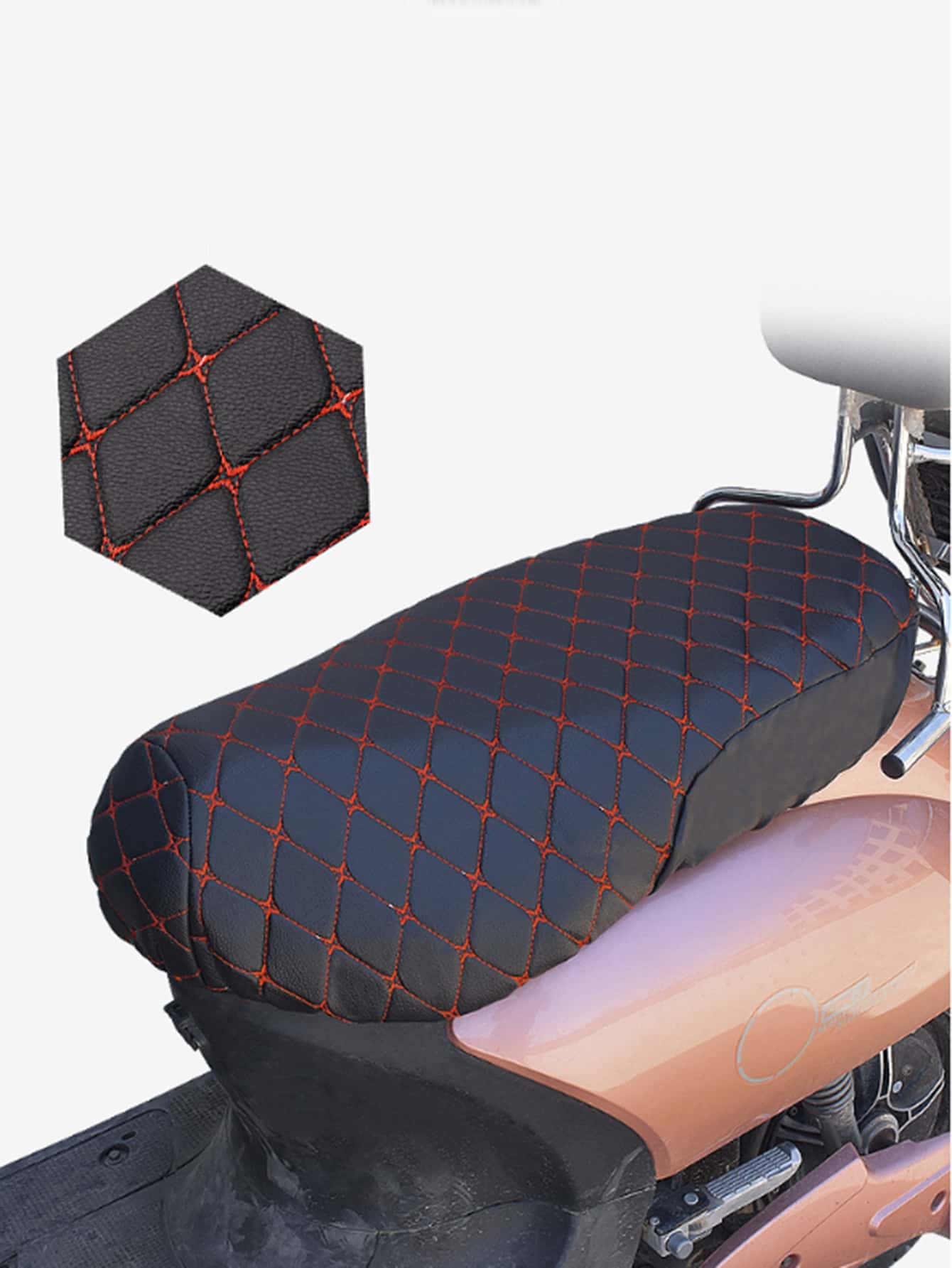 Copertura per sella di moto, imbottita e impermeabile, antiscivolo, rivestimento in finta pelle 3D, protezione per la sella della moto