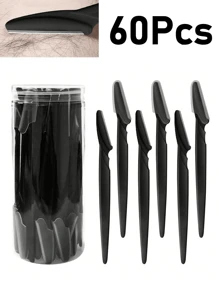 Set de 30/12/6/3/1 pieza de afeitadora y rasuradora de cejas negra, recortadora y rasuradora de cejas, herramienta de exfoliación de dermoplaneo, recortadora de vello corporal y set de rasuradora de cara y cejas con hoja de mango largo y cubierta de precisión, herramientas adecuadas para dar forma a las cejas de mujeres o para uso en viajes