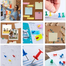 Colored Push Pins | Heads Come In An Assortment Of Colors For Eye-Catching Appeal | Pins & Tacks|School And Office Supplies | Pushpins | Thumb Tacks