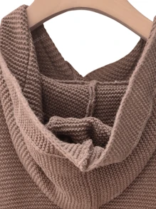 Plus Size Women's Casual Solid Color Hooded Knitted Cardigan Sweater, Versatile Elegant Mature Everyday Wear, European & American Style
