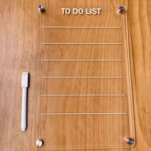 1 件透明亚克力磁性记事板，每周计划/待办事项列表可擦除磁性冰箱贴纸，适用于家庭和办公室（包括 1 个白板笔）