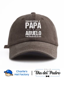 1 Stück spanisch "PAPA Y ABUELO" bedrucktes, gewaschenenes Baseballkappe, klassisch-Lässig, stylisch, Vintage, weicher Schweißband, verstellbare Größe, leicht, UV-Schutz, vielseitiger Vintage Kappe, geeignet für Outdoor-Sport, täglichen Gebrauch, Partys, Urlaub, perfekt als Muttertagsgeschenk für Ehefrau, Mutter, Großmutter und Freunde