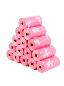 120 pièces Sacs épais pour déchets d'animaux de compagnie, sacs poubelle en polyéthylène étanches avec motifs uniques, couleurs adaptées pour chiens et chats, sacs de nettoyage polyvalents, cadeaux de vacances et de Noël