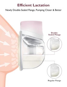 Momcozy Breast Pump S12 Pro, Hands-Free Portable Cordless Pump With Soft Double Sealed Flange, 3 Modes And 9 Levels - 粉紅色的 - 查看 9