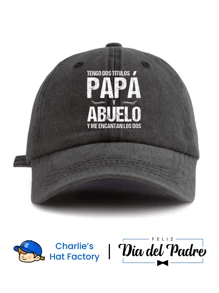 1 Stück spanisch "PAPA Y ABUELO" bedrucktes, gewaschenenes Baseballkappe, klassisch-Lässig, stylisch, Vintage, weicher Schweißband, verstellbare Größe, leicht, UV-Schutz, vielseitiger Vintage Kappe, geeignet für Outdoor-Sport, täglichen Gebrauch, Partys, Urlaub, perfekt als Muttertagsgeschenk für Ehefrau, Mutter, Großmutter und Freunde