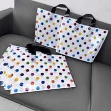 20 个加厚塑料礼品手提袋、派对礼品袋、防水包装袋、彩色简约礼品袋、轻巧便携彩色点阵大容量手提包、婚礼、女士购物袋、生日礼品袋、派对礼品袋。 - 彩色 - 查看 3