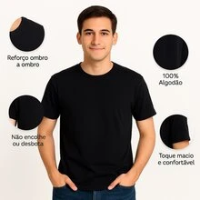 Kit Of 2 Basic Men's T-Shirts 100% Assorted Colors Cotton Casual Style Shoulder-To-Shoulder Reinforcement