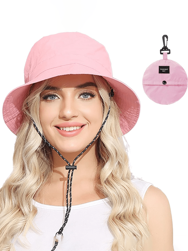 1pc Waterproof Solid Adjustable Casual Bucket Hat For Outdoor Travel, Quick-Dry Cap Foldable Beach Fishing Hiking Sun Hats For Women Winter Winter Outfits