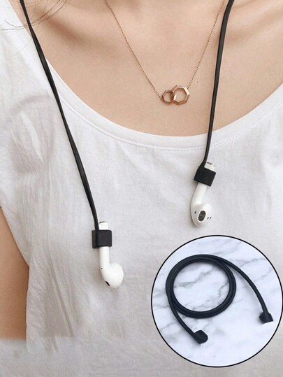 Wireless Headset Anti-Lost Rope, Wireless Earphone Silicone Hanging Strap, Anti-Lost Lanyard,Wireless Earphone Anti-Loss Silicone Neck Strap - Comfortable And Secure Solution For Keeping Earphones In Place - Perfect Birthday Gift ﻿ Travel Essentials Travel Accessories Travel Must Haves Beach Vacation Summer Holiday School Accessories Back To School Supplies Stuff