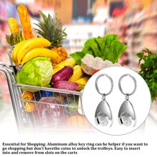 2 piezas de llavero con token para carrito de compras, llavero compacto y portátil para carrito, llavero mono y duradero para desbloquear el carrito de supermercado