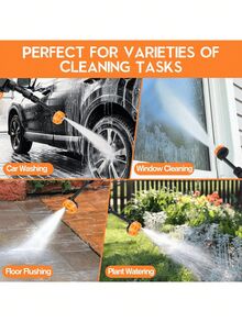 1pc Cordless High Pressure Washer, Portable Electric Pressure Cleaner, Handheld High Pressure Car Wash Gun With Foam Sprayer, Equipped With 6.0Ah Rechargeable Battery & 5m Hose, 1.2MPa Pressure, Suitable For Car, Floor, Yard Cleaning And Watering - Multicolor - View 4