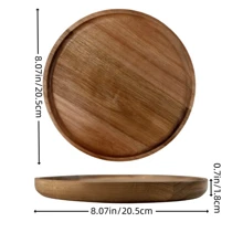 1pc Wooden Round Tray, Sushi & Dessert Serving Platter, Wooden Decorative Jewelry Storage Tray, Suitable For Bathroom Vanity, Farmhouse Style Coffee Table Decor, Round Wooden Plate