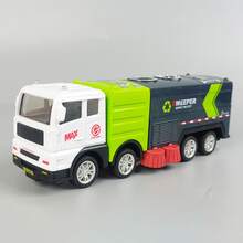 1件儿童工程车消防车挖掘机搅拌车环卫车导弹车男孩惯性玩具车云梯车导弹玩具车男孩防摔仿真车