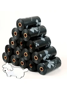 120 pièces Sacs épais pour déchets d'animaux de compagnie, sacs poubelle en polyéthylène étanches avec motifs uniques, couleurs adaptées pour chiens et chats, sacs de nettoyage polyvalents, cadeaux de vacances et de Noël