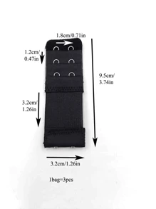 3pcs Stainless Steel Triple Hook & Loop Bra Extender Lingerie Accessory