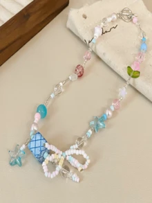 1pc New Bohemian Dopamine Multicolor Apple Star Beaded Necklace For Summer - Colorful - View 6