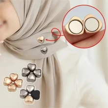 2/4/5 paires d'accessoires magnétiques de mode pour col de chemise en forme de cœur multi-couleurs - sans couture nécessaire, boutons amovibles pour resserrer le col de chemise, convient pour le col, les poignets, les jambes de pantalon, les écharpes, décoration réglable et réutilisable, cadeau