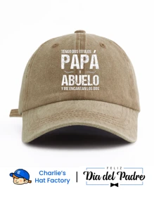 1 Stück spanisch "PAPA Y ABUELO" bedrucktes, gewaschenenes Baseballkappe, klassisch-Lässig, stylisch, Vintage, weicher Schweißband, verstellbare Größe, leicht, UV-Schutz, vielseitiger Vintage Kappe, geeignet für Outdoor-Sport, täglichen Gebrauch, Partys, Urlaub, perfekt als Muttertagsgeschenk für Ehefrau, Mutter, Großmutter und Freunde