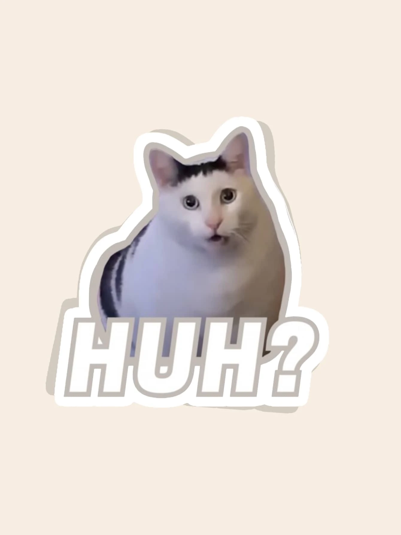 1PC Huh Cat Meme Sticker,Funny Sticker, Vinyl Sticker For Water Bottle Sticker,Kindle Sticker,Phone Sticker,Book Stickers - Multicolor - View 1
