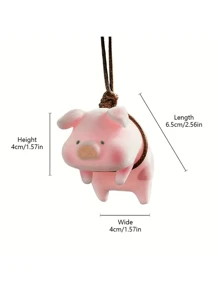 Ciondolo decorativo a forma di maialino carino, accessorio per auto, charmante pendente rosa a forma di maiale con decorazione a cuore, perfetto per decorare gli interni dell auto, aggiungendo una tocco di divertimento e allegria al tuo veicolo