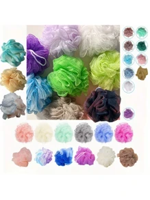 1 pieza Esponja de ducha de luffa extra suave, exfoliante suave, produce mucha espuma, diseño unisex