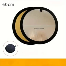 Reflective Board 30CM/60CM 2-In-1 Gold Silver Mini Portable Photography Reflector, Foldable Outdoor Shooting Light Filling Panel Portrait Shooting, Photography Fill Light Reflector, Portable And Foldable, Selfie Outdoor Shooting Props - Multicolor - View 11