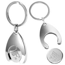 2 piezas de llavero con token para carrito de compras, llavero compacto y portátil para carrito, llavero mono y duradero para desbloquear el carrito de supermercado