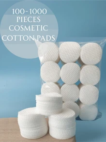 Cuscinetti struccanti riutilizzabili tondi, 100/200/500/1000 pezzi di morbidi asciugamani detergenti per il viso in una scatola di immagazzinaggio per viaggi, campeggio, escursioni, sport, salone, cura della pelle, soggiorno, camera da letto, bagno, decorazione della casa, forniture da viaggio, matrimonio, festa, compleanno, regali per uomini e donne, mamma, papà, amici, Capodanno, accessori, articoli regalo divertenti, cuscinetti struccanti tondi con diametro di 2,36 pollici, sfere detergenti, bastoncini cotonati