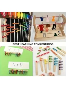 5/10/25/50/100个迷你照片夹，天然木质衣夹，照片墙留言夹，留言夹，心形夹，派对装饰夹，用于工艺品展示和悬挂照片，DIY手工工艺品，迷你衣夹可用于晾晒衣物和悬挂明信片 - 彩色 - 查看 4