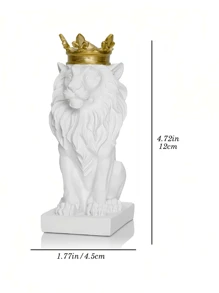 1pc Gold/White/Black Lion King Statue, Family Lion Collection, Living Room And Tv And Office Shelf Decor, Coffee Table Decoration, Home Decoration,The Best Gift For Men, Fathers Day Gifts, Boy, Grandfather (Gold) (White) (Black)