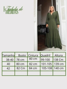 Vestido Longo Acinturado com Mangas Longas – Elegância Atemporal        Franzido  Bainha com babado  Em camadas - Preto - Visão 6