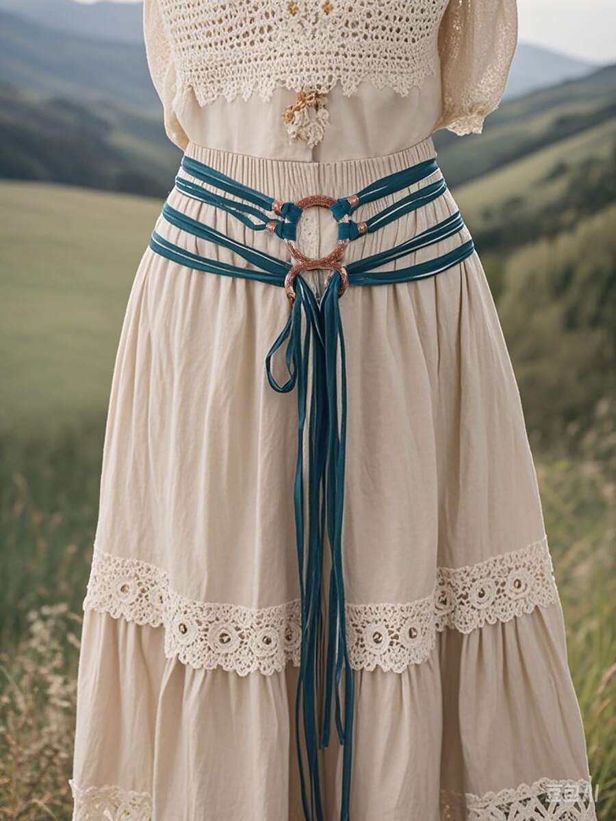 女式长绳环结腰带北欧女巫腰链巨魔斜挎腰带萨满异教徒维京配饰 - A - 查看 1